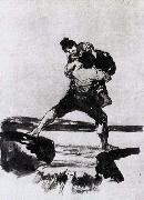 Francisco de goya y Lucientes Peasant Carrying a Woman oil painting on canvas